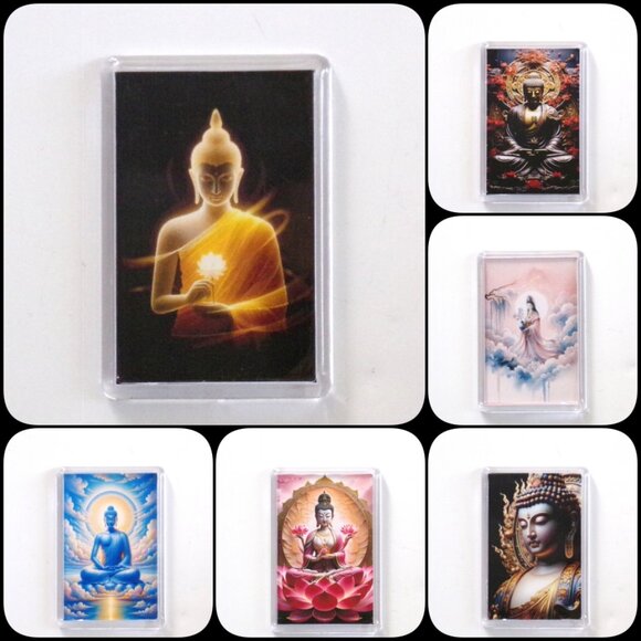 Hand-Crafted Acrylic Fridge Magnets Buddha Guan‑Yin Dragon Tara Spiritual Gift - Picture 4 of 6